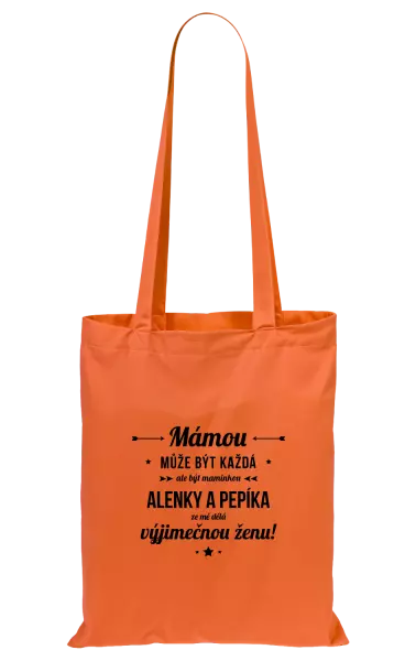 Látková taška Mámou může být každá se jmény