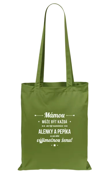 Látková taška Mámou může být každá se jmény