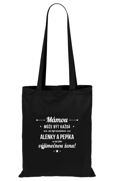 Látková taška Mámou může být každá se jmény