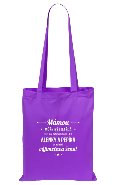 Látková taška Mámou může být každá se jmény