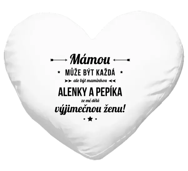 Polštář Mámou může být každá se jmény