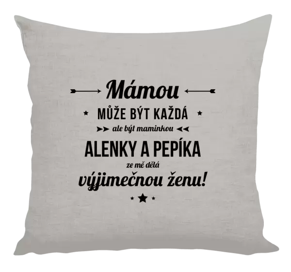 Polštář Mámou může být každá se jmény