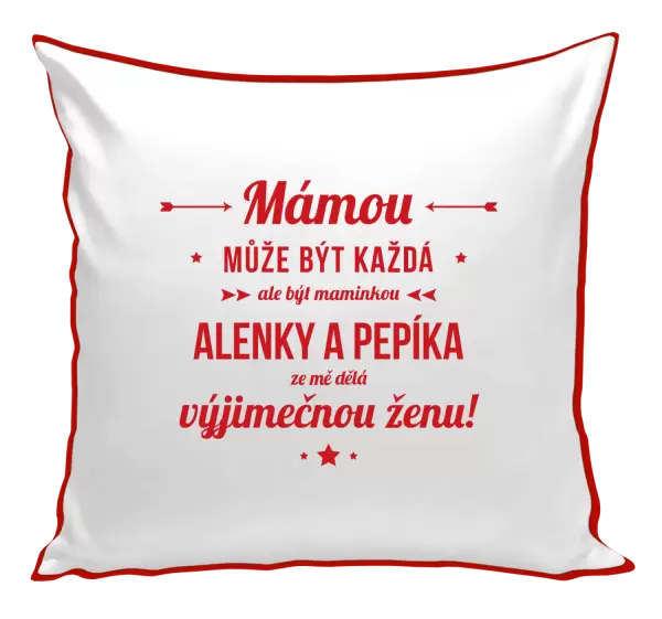 Polštář Mámou může být každá se jmény