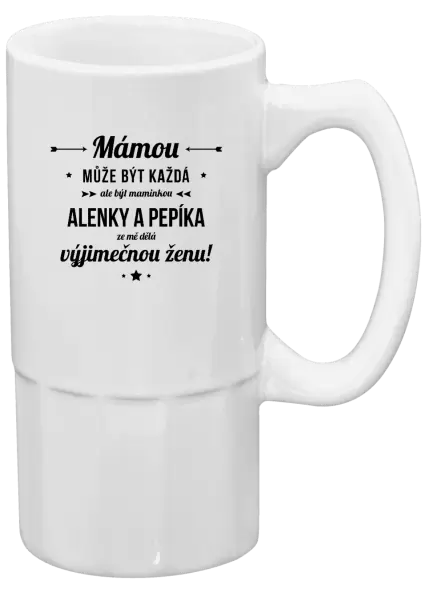 Půllitr Mámou může být každá se jmény