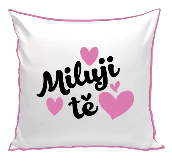 Polštář Miluji tě - srdíčka