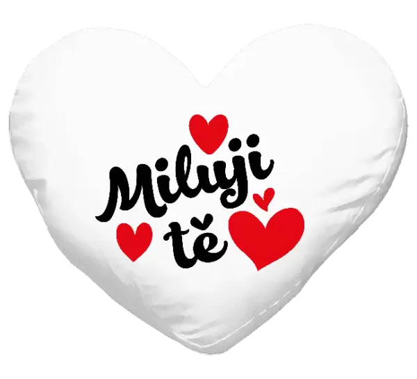 Polštář Miluji tě - srdíčka