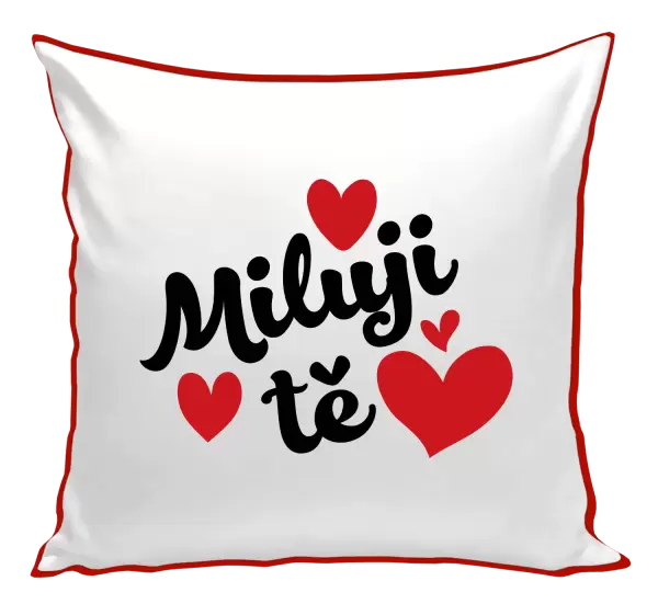 Polštář Miluji tě - srdíčka