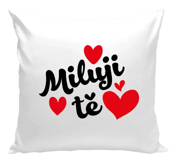 Polštář Miluji tě - srdíčka