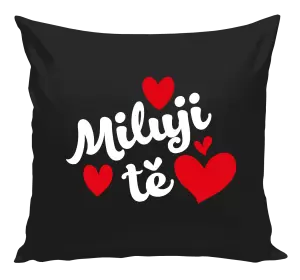 Polštář Miluji tě - srdíčka