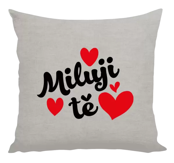 Polštář Miluji tě - srdíčka