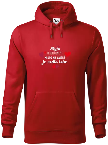 Pánská mikina Moje nejoblíbenější místo na světě je vedle tebe