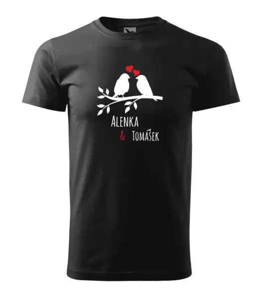 Pánské tričko Ptáčci na větvi - vlastní jména