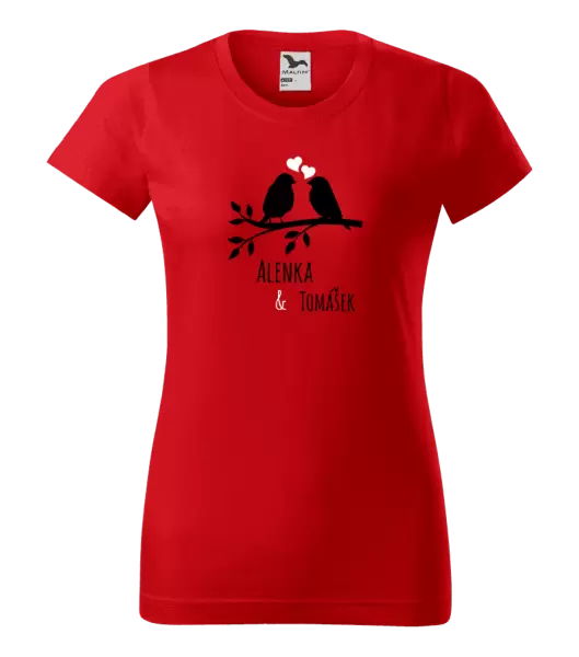 Dámské tričko Ptáčci na větvi - vlastní jména