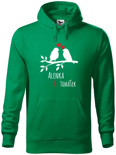 Pánská mikina Ptáčci na větvi - vlastní jména