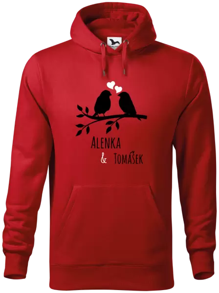 Pánská mikina Ptáčci na větvi - vlastní jména