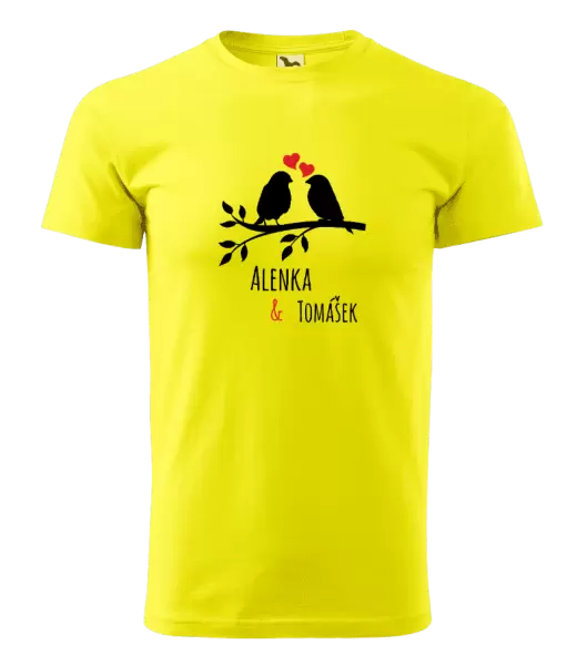 Pánské tričko Ptáčci na větvi - vlastní jména