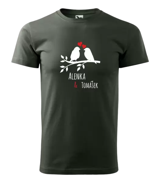 Pánské tričko Ptáčci na větvi - vlastní jména