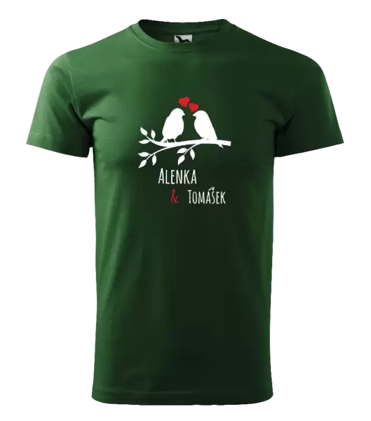 Pánské tričko Ptáčci na větvi - vlastní jména