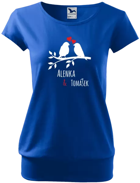 Dámské tričko Ptáčci na větvi - vlastní jména