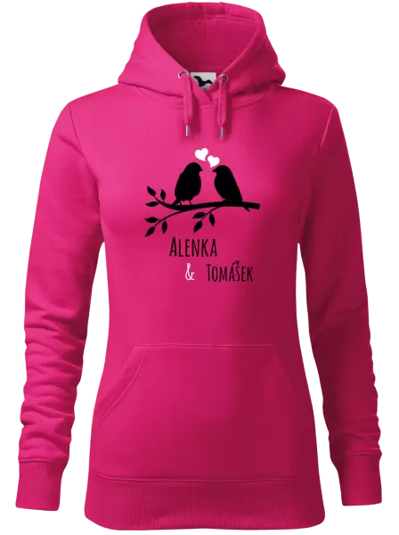 Dámská mikina Ptáčci na větvi - vlastní jména