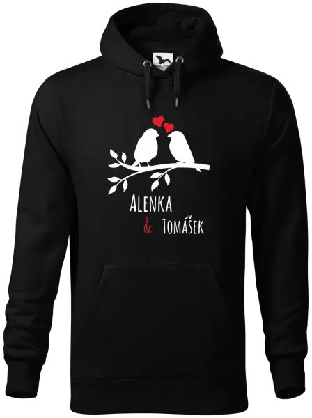 Pánská mikina Ptáčci na větvi - vlastní jména
