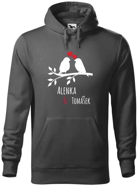 Pánská mikina Ptáčci na větvi - vlastní jména