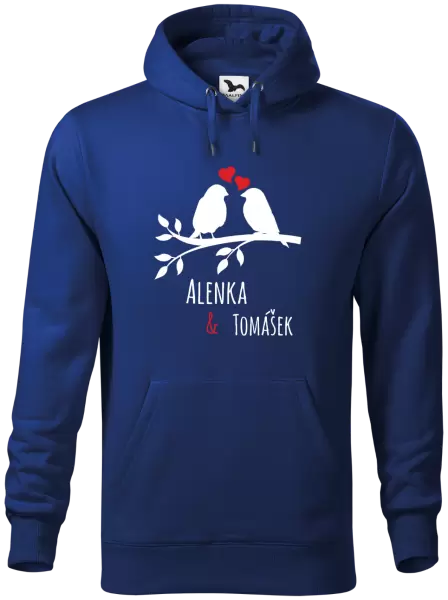 Pánská mikina Ptáčci na větvi - vlastní jména
