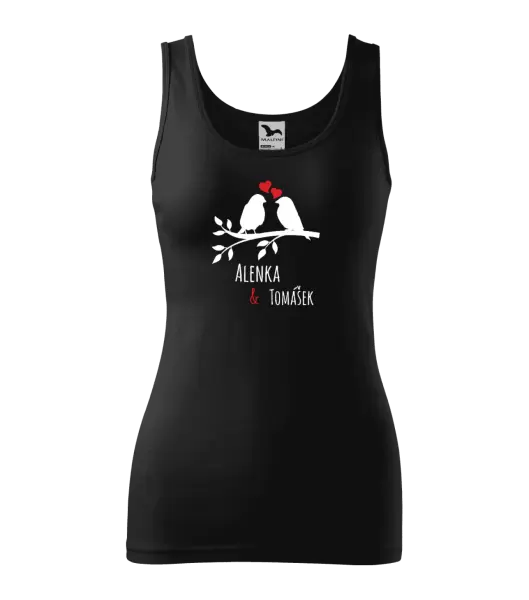 Dámské tílko Ptáčci na větvi - vlastní jména