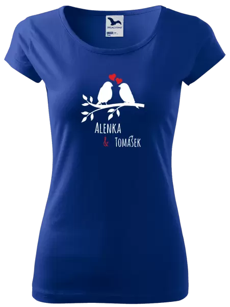 Dámské tričko Ptáčci na větvi - vlastní jména