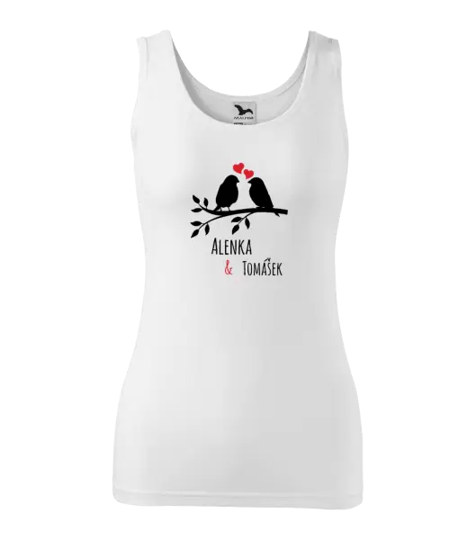 Dámské tílko Ptáčci na větvi - vlastní jména