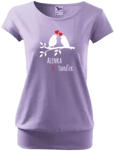 Dámské tričko Ptáčci na větvi - vlastní jména