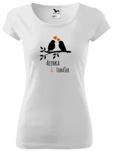 Dámské tričko Ptáčci na větvi - vlastní jména
