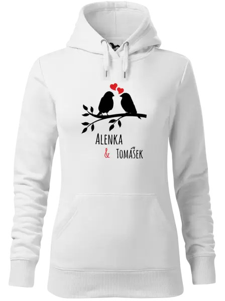 Dámská mikina Ptáčci na větvi - vlastní jména