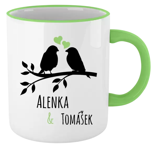 Hrnek Ptáčci na větvi - vlastní jména