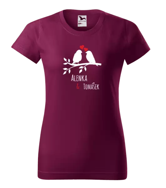 Dámské tričko Ptáčci na větvi - vlastní jména