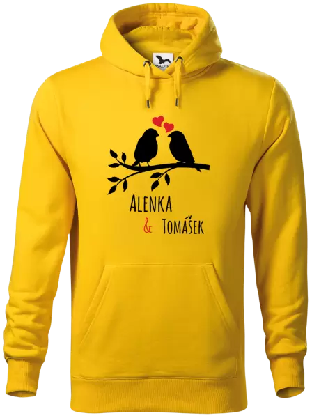 Pánská mikina Ptáčci na větvi - vlastní jména