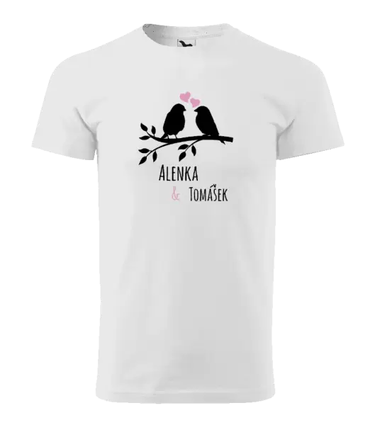 Pánské tričko Ptáčci na větvi - vlastní jména
