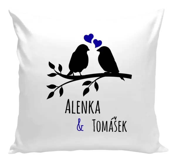 Polštář Ptáčci na větvi - vlastní jména