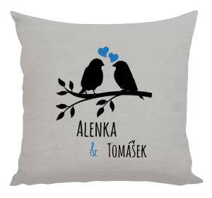 Polštář Ptáčci na větvi - vlastní jména