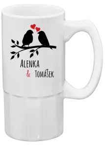 Půllitr Ptáčci na větvi - vlastní jména