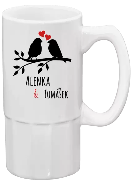 Půllitr Ptáčci na větvi - vlastní jména