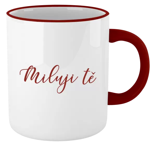 Hrnek Miluji tě - nápis