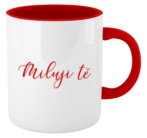 Hrnek Miluji tě - nápis