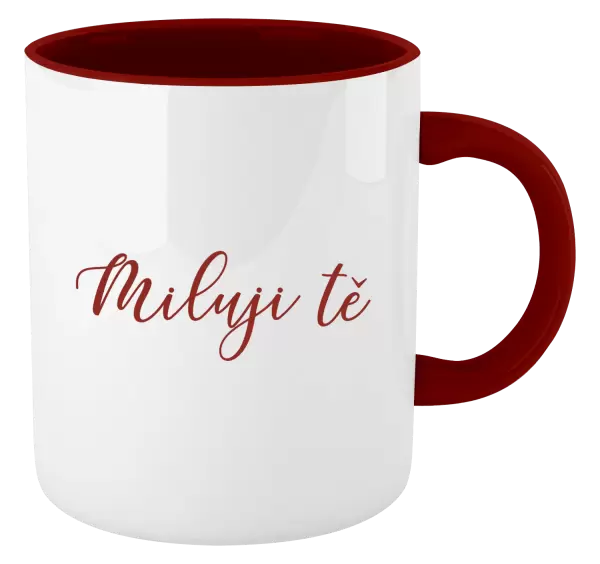 Hrnek Miluji tě - nápis