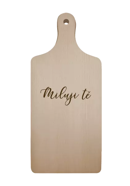 Prkénko Miluji tě - nápis