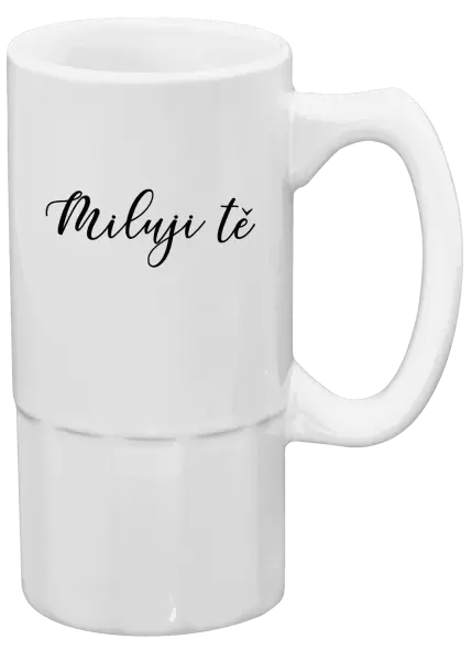 Půllitr Miluji tě - nápis