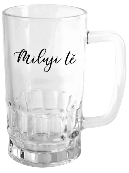Půllitr Miluji tě - nápis