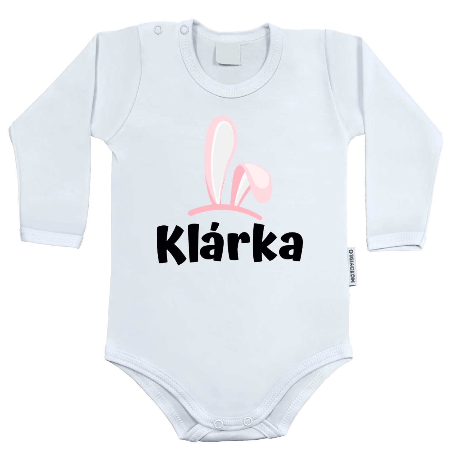 Dětské body Růžová ouška se jménem