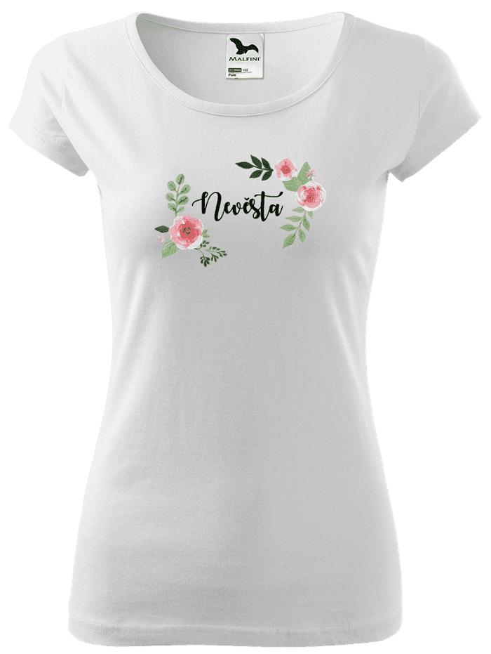 Dámské svatební tričko Nevěsta - růže